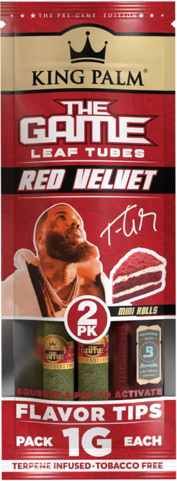 King Palm Mini Rolls 2ct - The Game Red Velvet